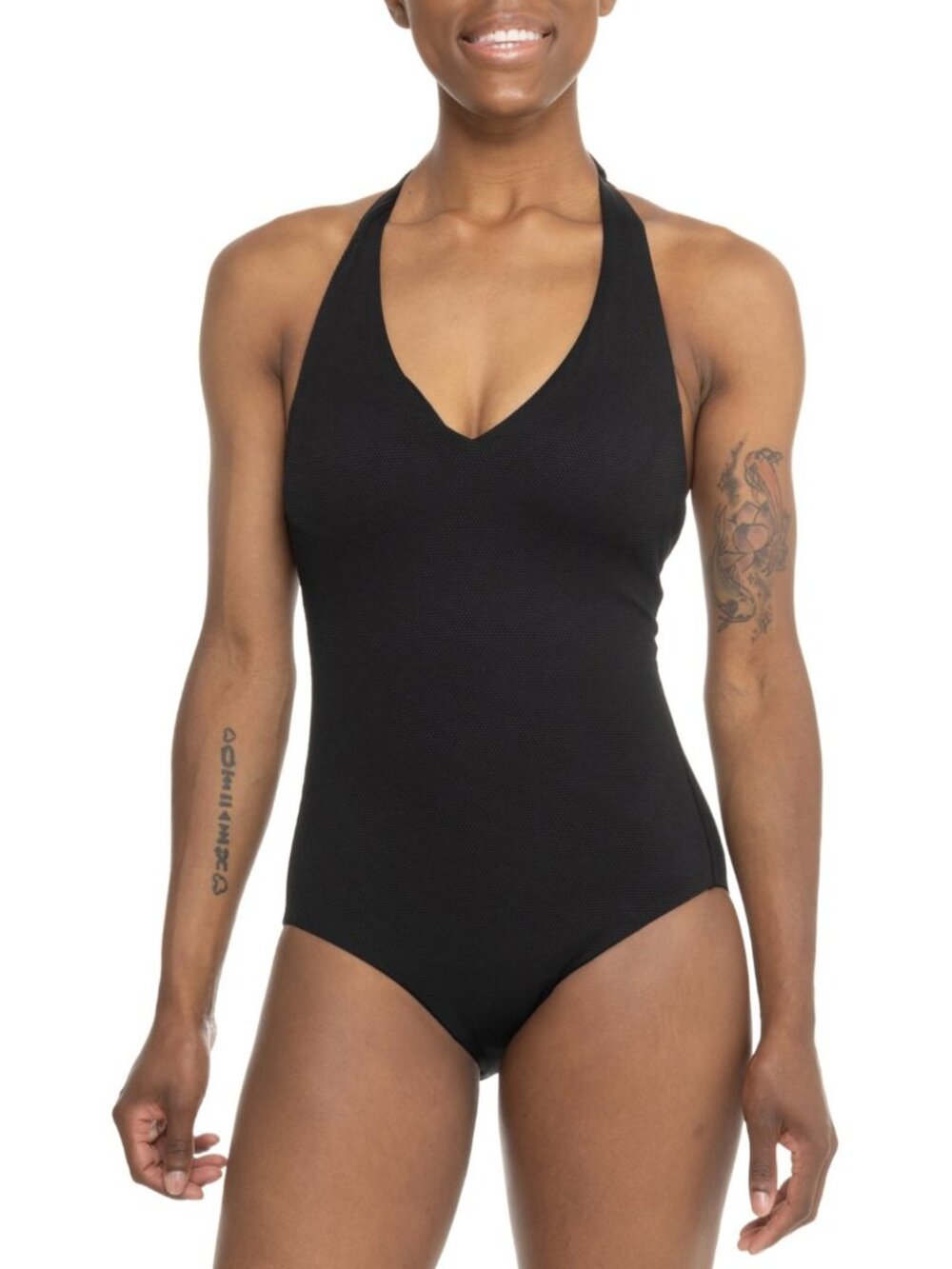 NWT $188 Spanx Pique Shaping Halter One-Piece Swimsuit in size Small!